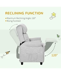 Hongge Kids Recliner Chair with Adjustable Backrest and Footrest for Ages 3–5