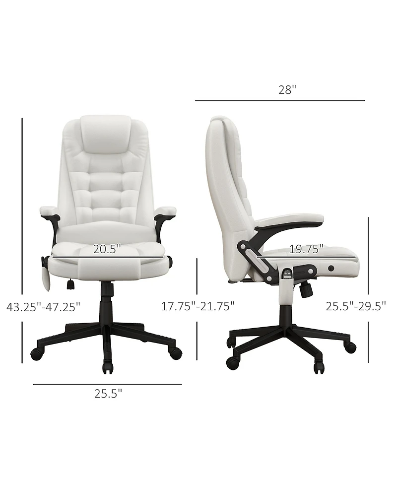 Draft - Boyel Living High Back Vibration Massage Office Chair with 6 Vibration Points Heated Reclining Pu Leather