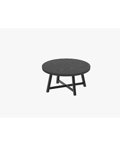 Gaomon Kitchen Table Round Coffee Table Industrial Brown Center Tablefor Dining Room, Home Office