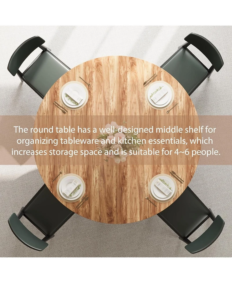 Gaomon Kitchen Table 47.2 inch Round Dining Table for Dining Room, Home Office