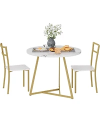 Gaomon Kitchen Table Round Dining Table Set for 2 Kitchen Table for Dining Room, Home Office