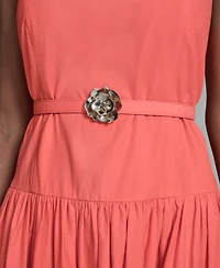 Karl Lagerfeld Paris Women's Embroidered Drop Waist Midi Dress