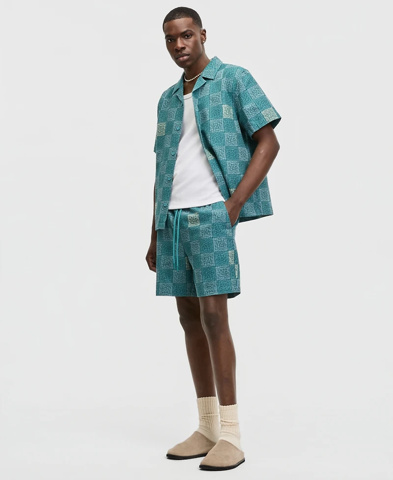 Mode of One Men's Textured Checker Shorts, Macy's Exclusive