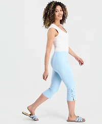 Jm Collection Petite Side-Lace-Up Capri Pants, Created for Macy's