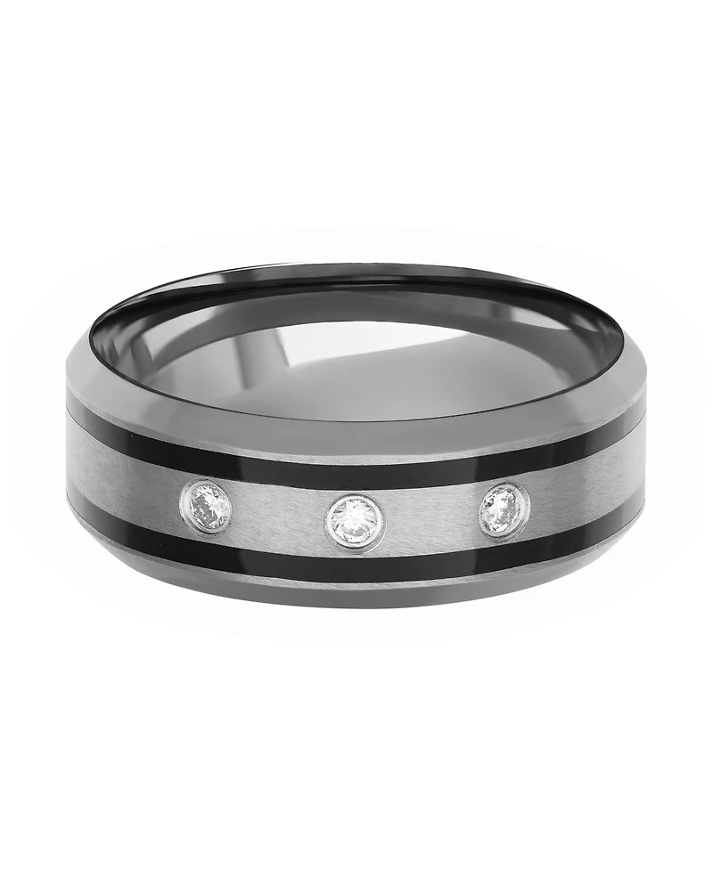 Triton Tungsten Ring, Diamond Wedding Band (1/10 ct. t.w.)