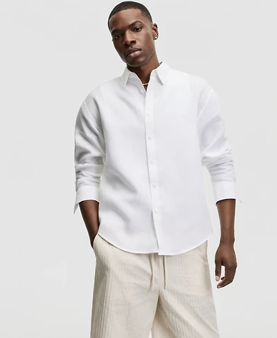 Mode of One Men's Relaxed-Fit Long-Sleeve Linen Shirt, Macy's Exclusive