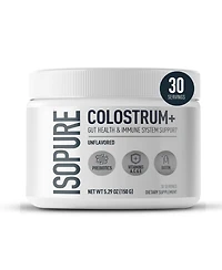 Isopure Colostrum + Gut Health & Immune System Support, Unflavored, 30 servings