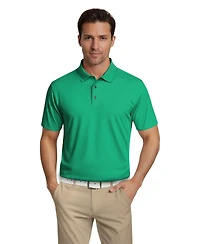 Pga Tour Men's Airflux Solid Mesh Short Sleeve Golf Polo Shirt