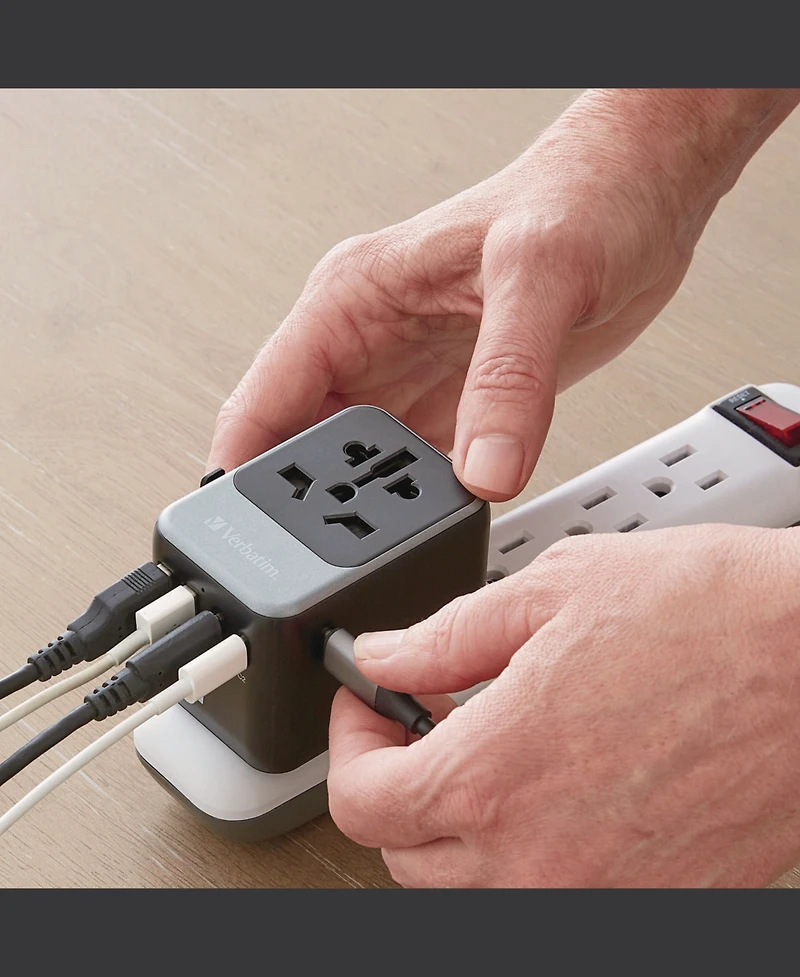 Verbatim 32122 Uta-07 3-usb-a/3-usb-c Universal Travel Adapter