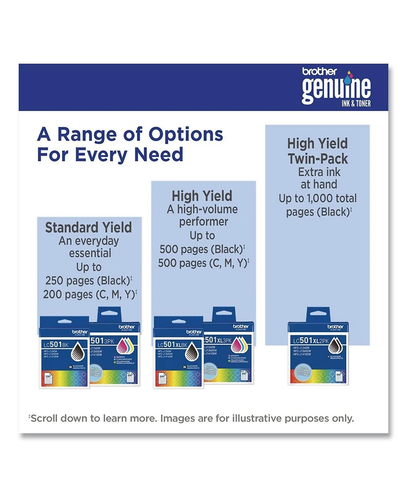 Brother LC501XL2PKS 500 Page-Yield High-Yield Ink - Black (2/Pack