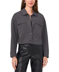 Vince Camuto Women's Cropped Button-Up Shirt Jacket