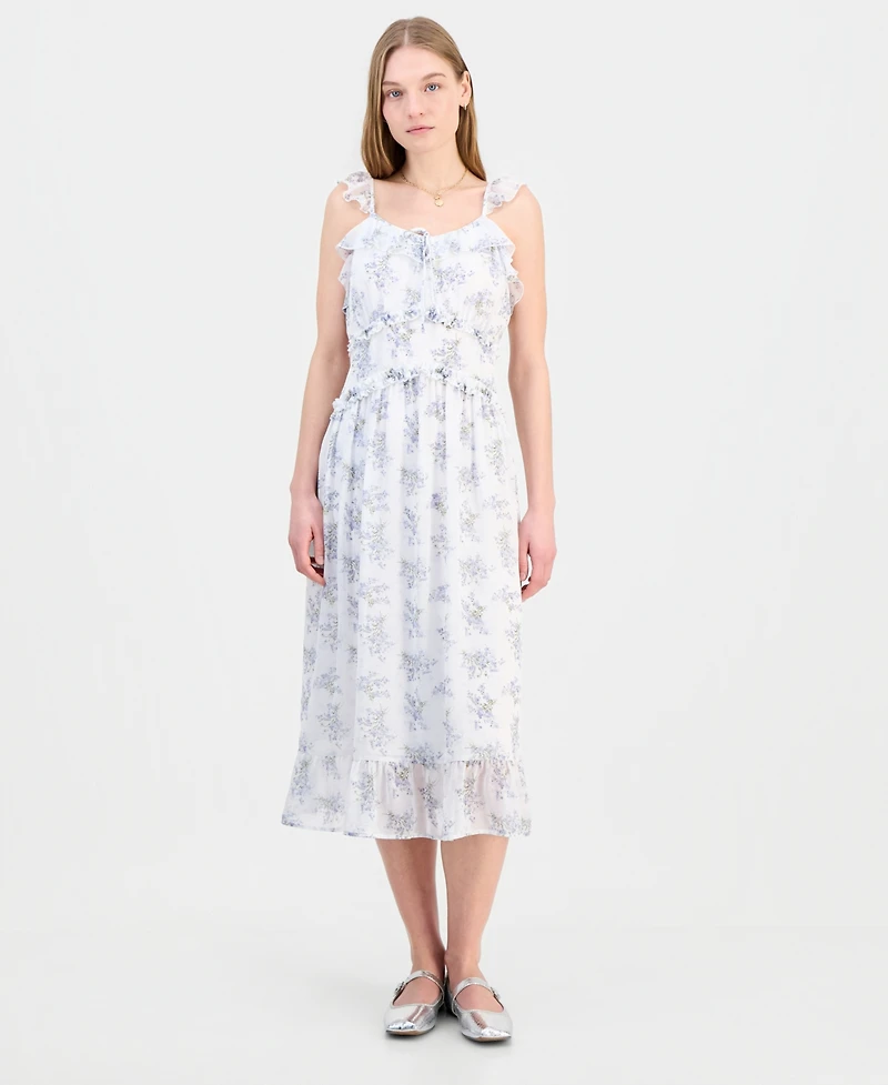 Celebrity Pink Juniors' Ruffle-Trim Sleeveless Midi Dress