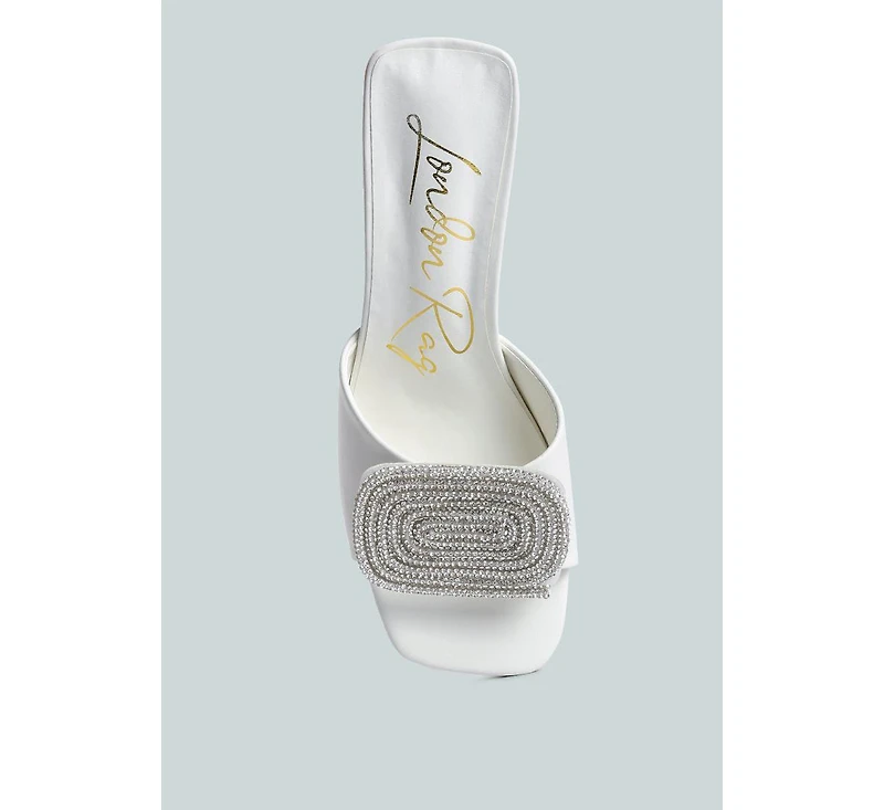 naflah rhinestone embellished slip on sandals