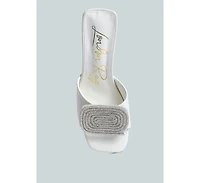 naflah rhinestone embellished slip on sandals