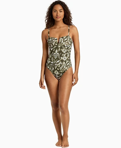Lauren Ralph Women's V-Wire Over-The-Shoulder One-Piece Swimsuit