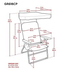 Camp & Go Selkirk 3 x 3 x 4 ft Orange Comfort Camp Chair