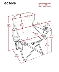 Camp & Go 3 x 2 ft Moss Heavy Duty Heated Quad Chair