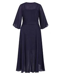 City Chic Women's Kira Ruffle Wrap Maxi Dress