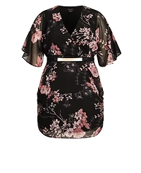 City Chic Women's Bold Blossom Wrap Dress