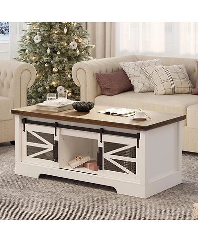 gaomon Lift Top Coffee Table, Coffee Table with Storage Shelf/Hidden Compartment