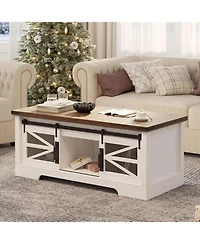 gaomon Lift Top Coffee Table, Coffee Table with Storage Shelf/Hidden Compartment