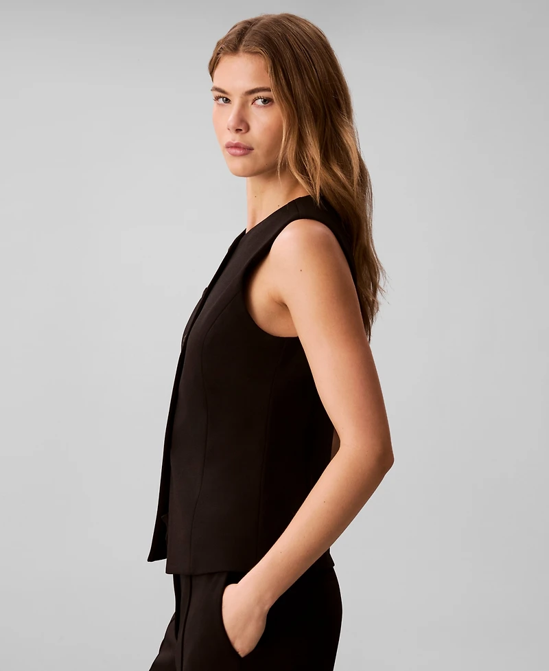 Calvin Klein Women's V-Neck Front Button Vest