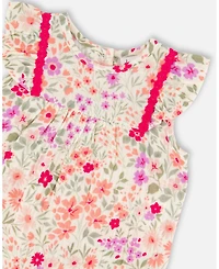 Draft - Deux par Baby Girls Romper Printed Flowers