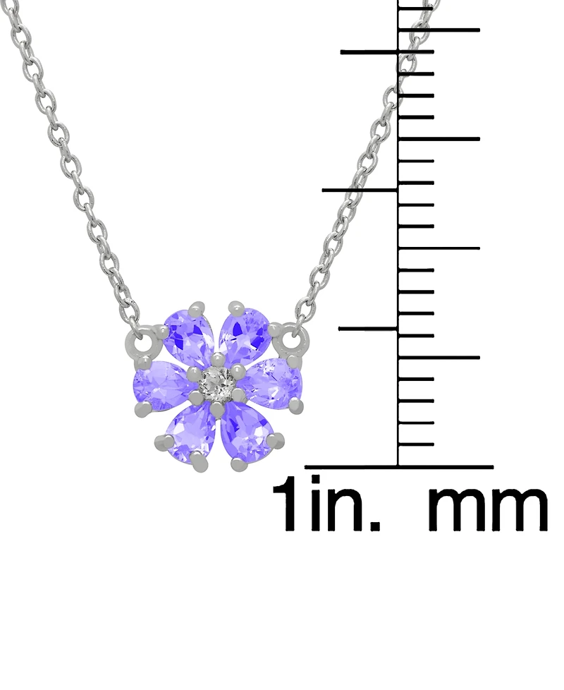 Macy's 2-Piece Garnet (3.93 ct. t.w.) & Amethyst (3.90 Flower Earring and Necklace Set