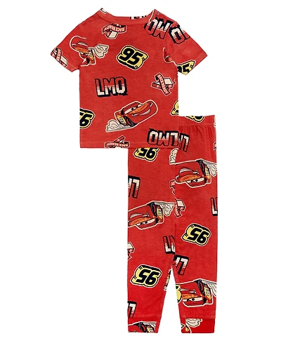 Cars Boys' Toddler 2T-4T Short-Sleeve Top and Long Joggers, 2-Piece Set