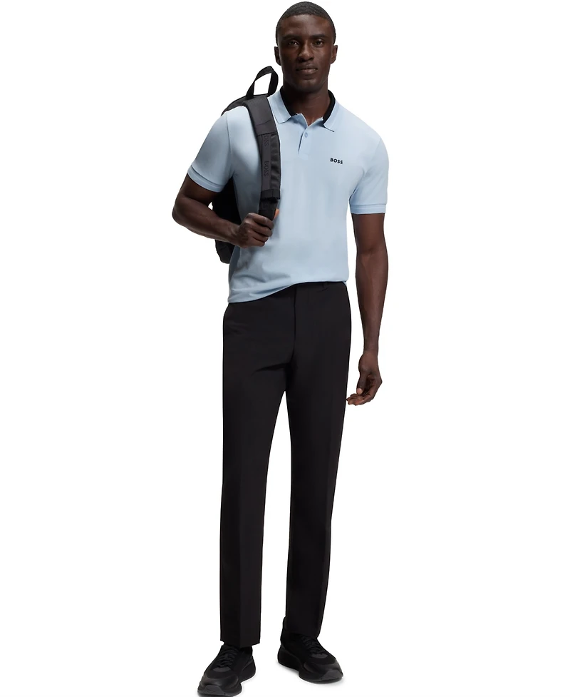 Boss by Hugo Men's Stretch-Cotton Stripe Trims Polo Shirt