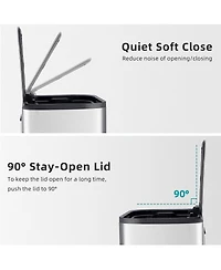 gaomon Bathroom Trash Can, 3.2 Gallon / 12 Liter Stainless Steel Garbage Can