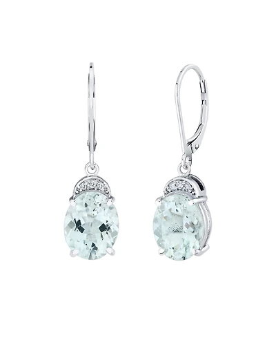 Macy's Aquamarine (4-3/4 ct. t.w.) & Diamond Accent Drop Earrings in Sterling Silver