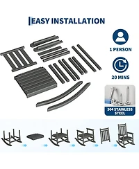 Gaomon Hdpe Weather-Resistant Rocking Adirondack Chai, No Complex Assembly