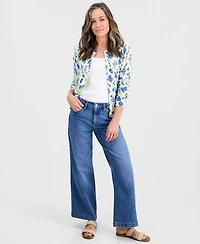 Style & Co Petite High-Rise Wide-Leg Jeans, Macy's Exclusive