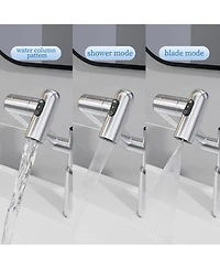 Rainsken Kitchen Faucet with Pull Down Sprayer, High Arc 360° Swivel Brushed Nickel, 3-Mode Spray Head, for Farmhouse Modern Laundry Rv Bar