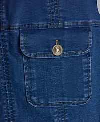 Bcbg Women's Collared Neck Denim Shirt Dress