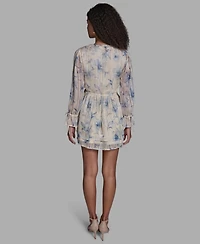 Bcbg Women's Ruffle Detail V-Neck Mini Dress