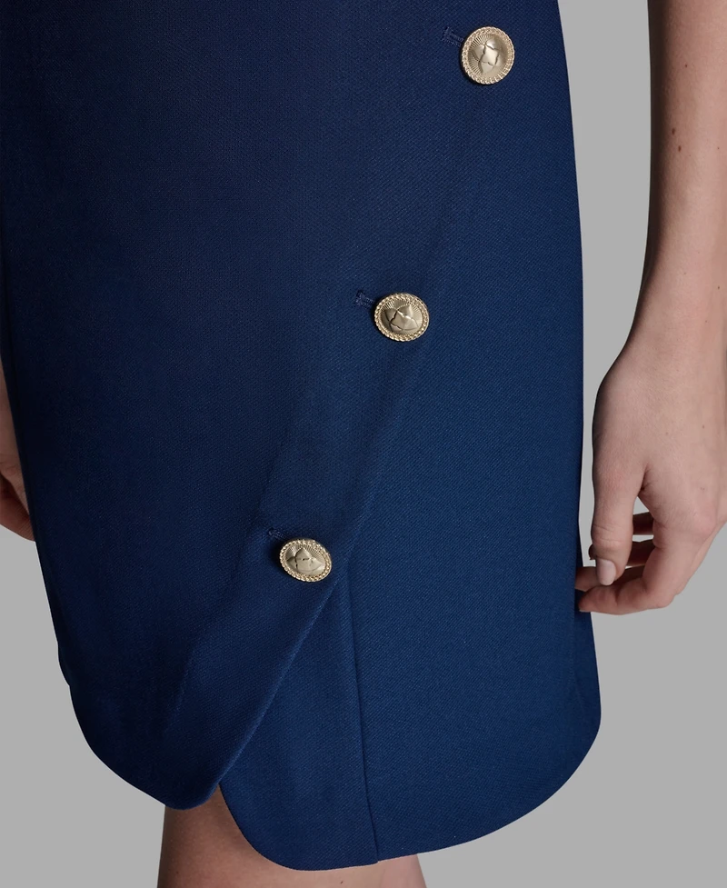 Bcbg Women's Crewneck Twill Asymmetrical Sheath Dress