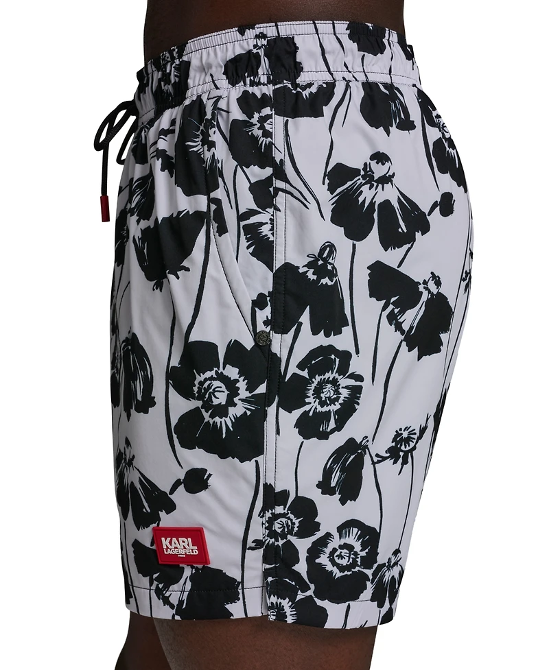Karl Lagerfeld Paris Men's Printed Volley Shorts