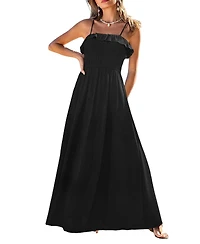 Cupshe Women's Abundance Black Maxi Beach Dress