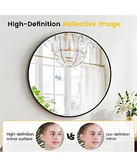 Homfan Round Mirror, Circle Mirrors for Bathrooms, Entryways, Living Rooms, Bedrooms & Vanity Decor