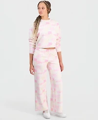 The Happy Camp3r Juniors' Patchwork Print Crewneck Sweatshirt