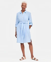 Style & Co Petite Long-Sleeve Collared Woven Dress, Macy's Exclusive