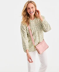 Style & Co Women's Printed Pintuck-Yoke Blouse, Macy's Exclusive