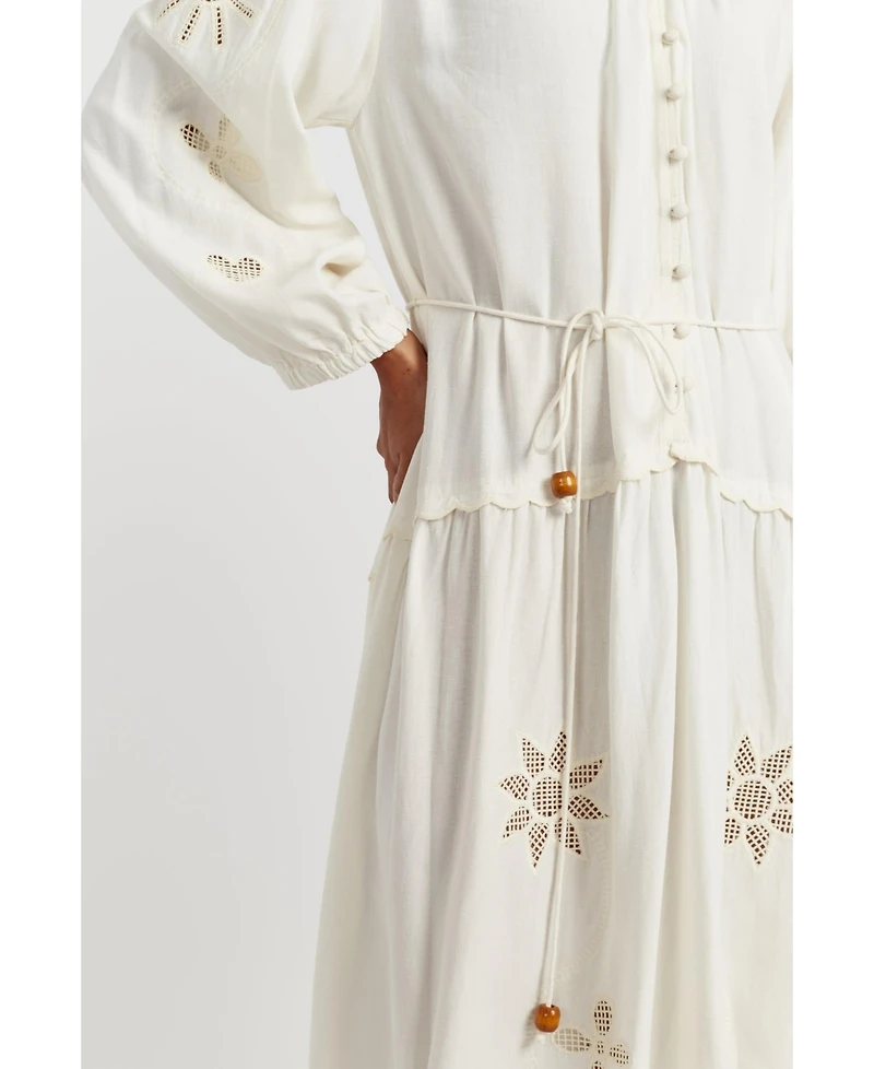 Chinti & Parker Women's Sienna Linen-Blend Broderie Dress