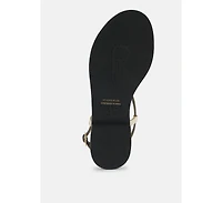 Pheobe Strappy Pink Flat Sandals