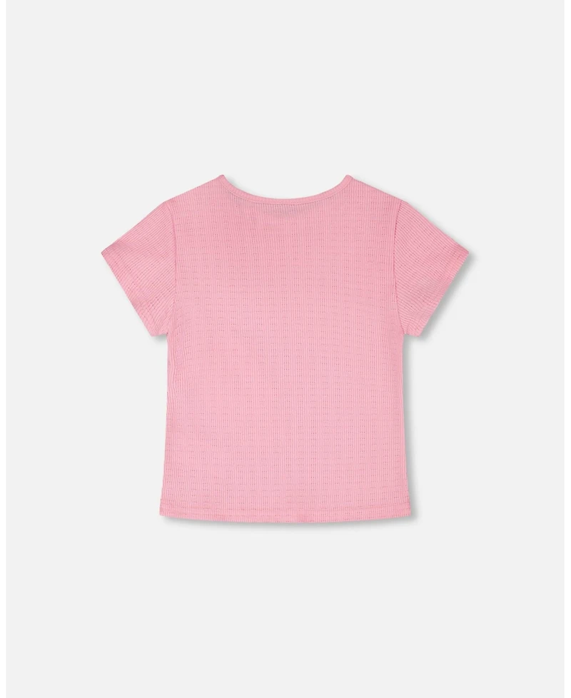 Deux par Deux Toddler Girls Crinkle Jersey T-Shirt Pink