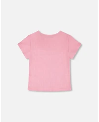 Deux par Deux Toddler Girls Crinkle Jersey T-Shirt Pink