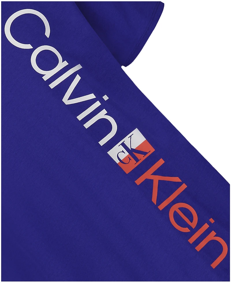 Calvin Klein Boys' 8-20 Vertical Ck Short-Sleeve Crewneck T-Shirt