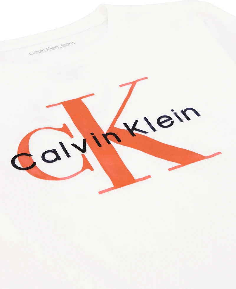 Calvin Klein Boys' 8-20 Monologo Crewneck T-Shirt
